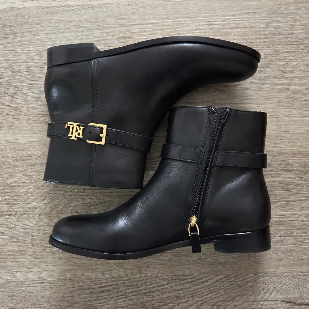Lauren Ralph Lauren Brooke II burnished leather bootie